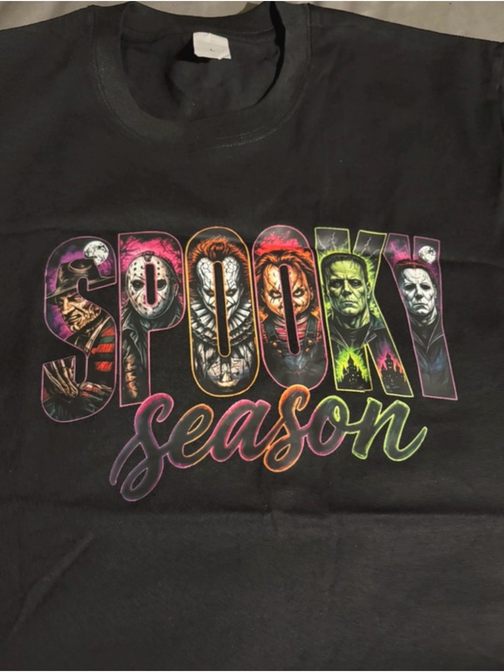 Black 'Spooky Season' Graphic T-Shirt
